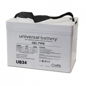 UPG UB-34 (40500) 12V 60AH GEL DeepCycle Group 34R w/Internal Threads